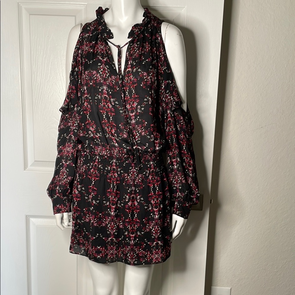Parker floral print cold shoulder mini dress